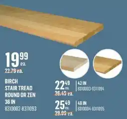 Canac Birch stair tread round or zen offer