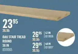 Canac Oak stair tread round offer