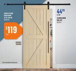 Canac Simple K pine barn door offer
