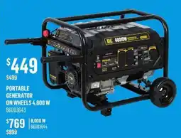 Canac de portable generator on wheels 4,800 w offer