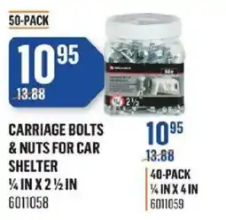 Canac Carriage bolts & nuts for car shelter offer