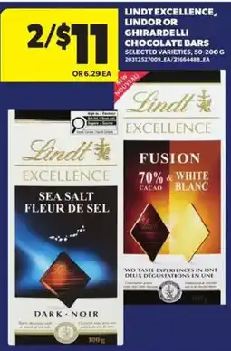 Atlantic Superstore Lindt excellence, lindor or girhardelli chocolate bars offer