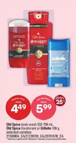 Atlantic Superstore Old Spice body wash and deodorant or Gillette selected varieties offer