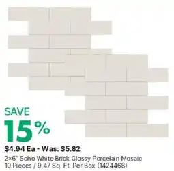 Kent Soho White Brick Glossy Porcelain Mosaic offer