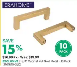 Kent Erahome 3-3/4" Cabinet Pull Gold Metal offer