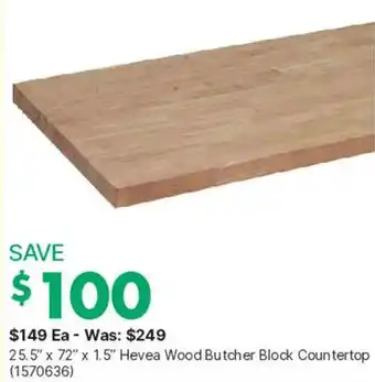 Hevea Wood Butcher Block Countertop