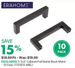 Kent Erahome 3-3/4" Cabinet Pull Matte Black Metal offer