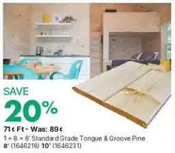 Kent Standard Grade Tongue & Groove Pine offer