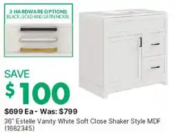 Kent Estelle Vanity White Soft Close Shaker Style MDF offer