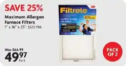 Home Hardware 3m maximum allergen furnace filters offer