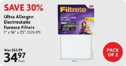 Home Hardware 3m ultra allergen electrostatic furnace filters offer