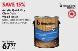 Home Hardware BeautiTone acrylic quick dry clear coat wood finish offer