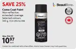Home Hardware Beautitone Camo Coat Paint offer