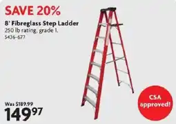 Home Hardware Fibreglass Step Ladder offer