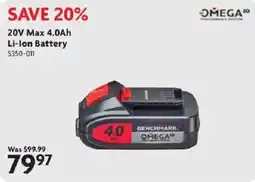 Home Hardware Benchmark 20v max 4.0ah li-ion battery offer