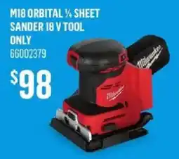 Canac Milwaukee M18 orbital 1/4 sheet sander 18 v tool offer