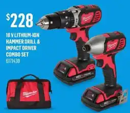 Canac Milwaukee 18 V lithium-ion hammer drill & impact driver combo set offer