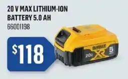 Canac DeWalt 20 V max lithium-ion battery 5.0 ah offer