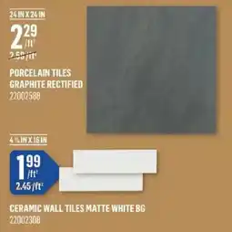 Canac Porcelain tiles graphite rectified offer