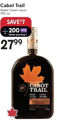 Sobeys Cabot Trail Maple Cream Liquor offer