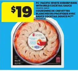 Atlantic Superstore PC Pacific white shrimp ring with mild cocktail sauce offer