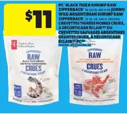 Atlantic Superstore PC black tiger shrimp raw zipperback raw offer
