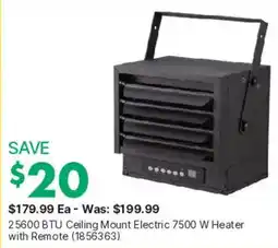 Kent 25600 BTU Ceiling Mount Electric 7500 W Heater offer