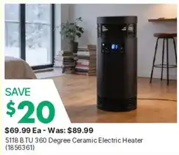 Kent 5118 BTU 360 Degree Ceramic Electric Heater offer