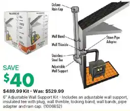 Kent 6" Adjustable Wall Support Kit offer