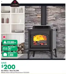 Kent J.A. Roby Metallic Black Ultimate Wood Stove offer