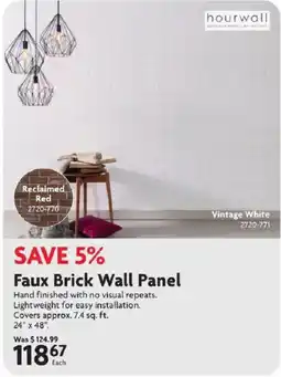 Home Hardware Hourwall Faux Brick Wall Panel offer