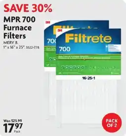 Home Hardware 3m filtrete mpr 700 furnace filters offer