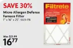 Home Hardware Filtrete Micro Allergen Defense Furnace Filter offer