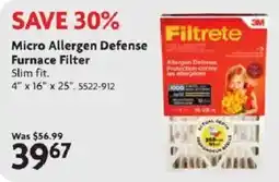 Home Hardware 3m micro allergen defense furnace filter offer