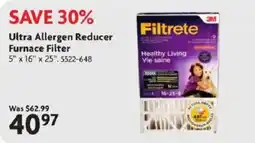 Home Hardware 3m ultra allergen reducer furnace filter offer