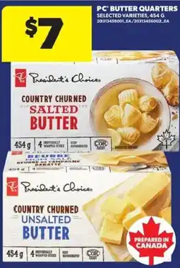 Atlantic Superstore PC butter quarters offer