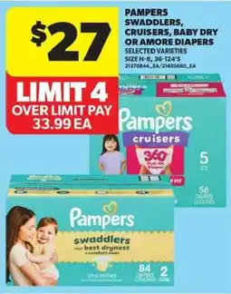 Atlantic Superstore Pampers swaddlers, cruisers, baby dry or amore diapers offer
