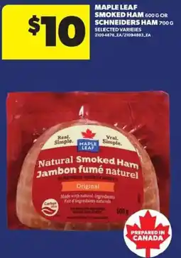 Atlantic Superstore Maple Leaf natural smoked ham offer