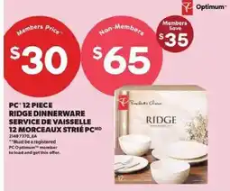 Atlantic Superstore PC ridge dinnerware offer
