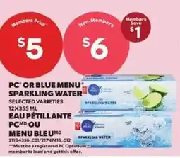 Atlantic Superstore PC or blue menu sparkling water offer