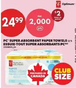 Atlantic Superstore PC super absorbent paper towels offer