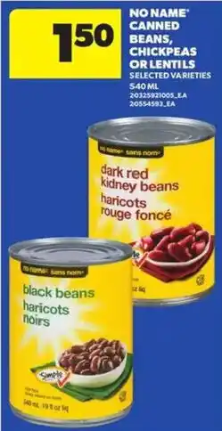 Atlantic Superstore No Name canned beans chickpeas or lentils offer
