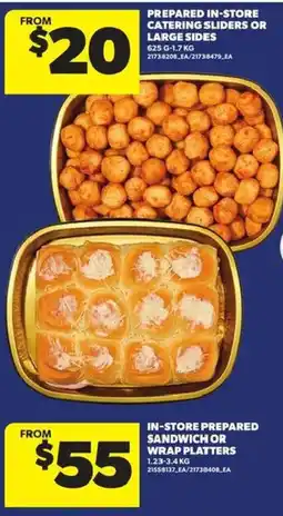 Atlantic Superstore prepared in-store catering sliders or large sides offer