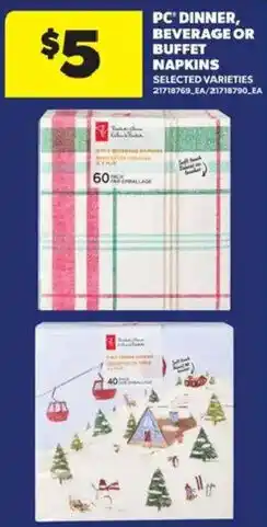Atlantic Superstore PC dinner, beverage or buffet napkins offer