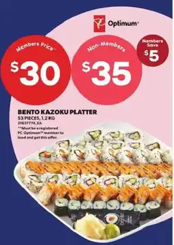 Atlantic Superstore Optimum Bento Kazoku Platter offer