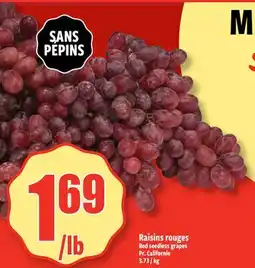 Bonanza Red seedless grapes offer
