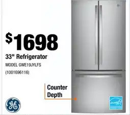 Home Depot 33 Refrigerator offer