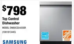 Home Depot Top Control Dishwasher offer