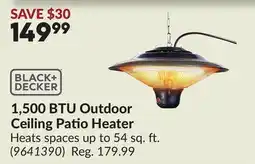 Princess Auto 1,500 BTU Outdoor Ceiling Patio Heater offer