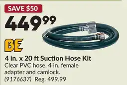 Princess Auto 4 in. x 20 ft Suction Hose Kit offer
